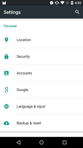 Fotografía - [Android M Feature Spotlight] Google est maintenant un objet de niveau supérieur dans Paramètres système Menu, auparavant uniquement accessible via App Icône Raccourci